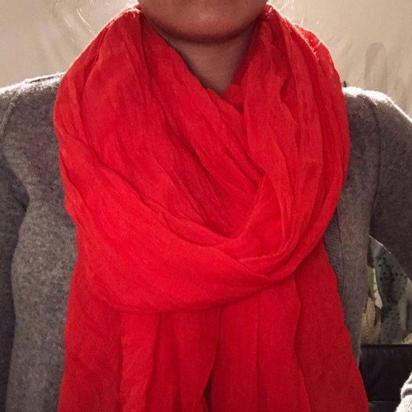 J.Crew Bright Red Scarf - Picture 2 of 4